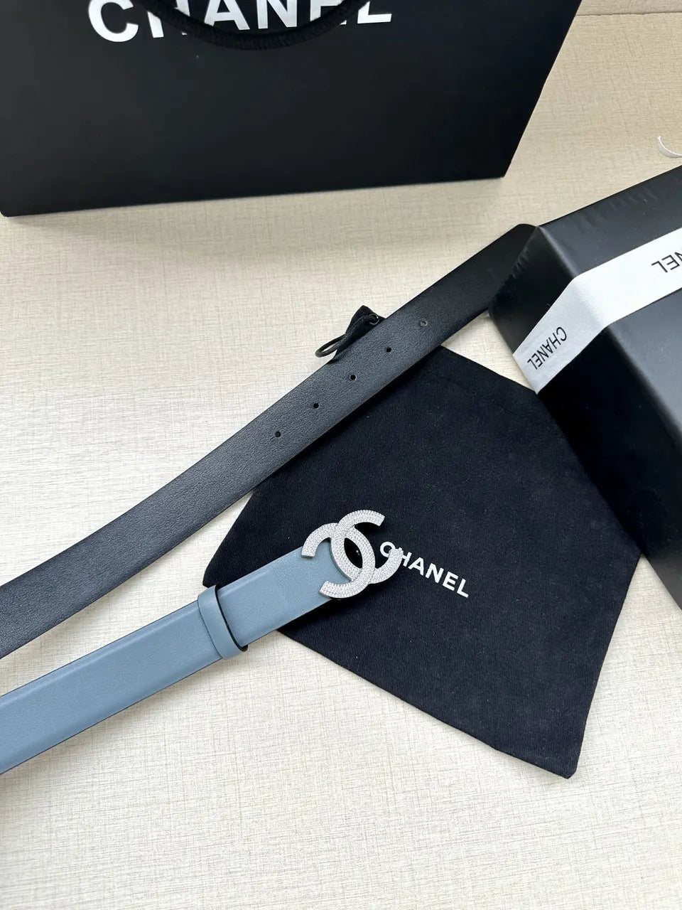 Chanel Sky Blue Belt - Hình 4