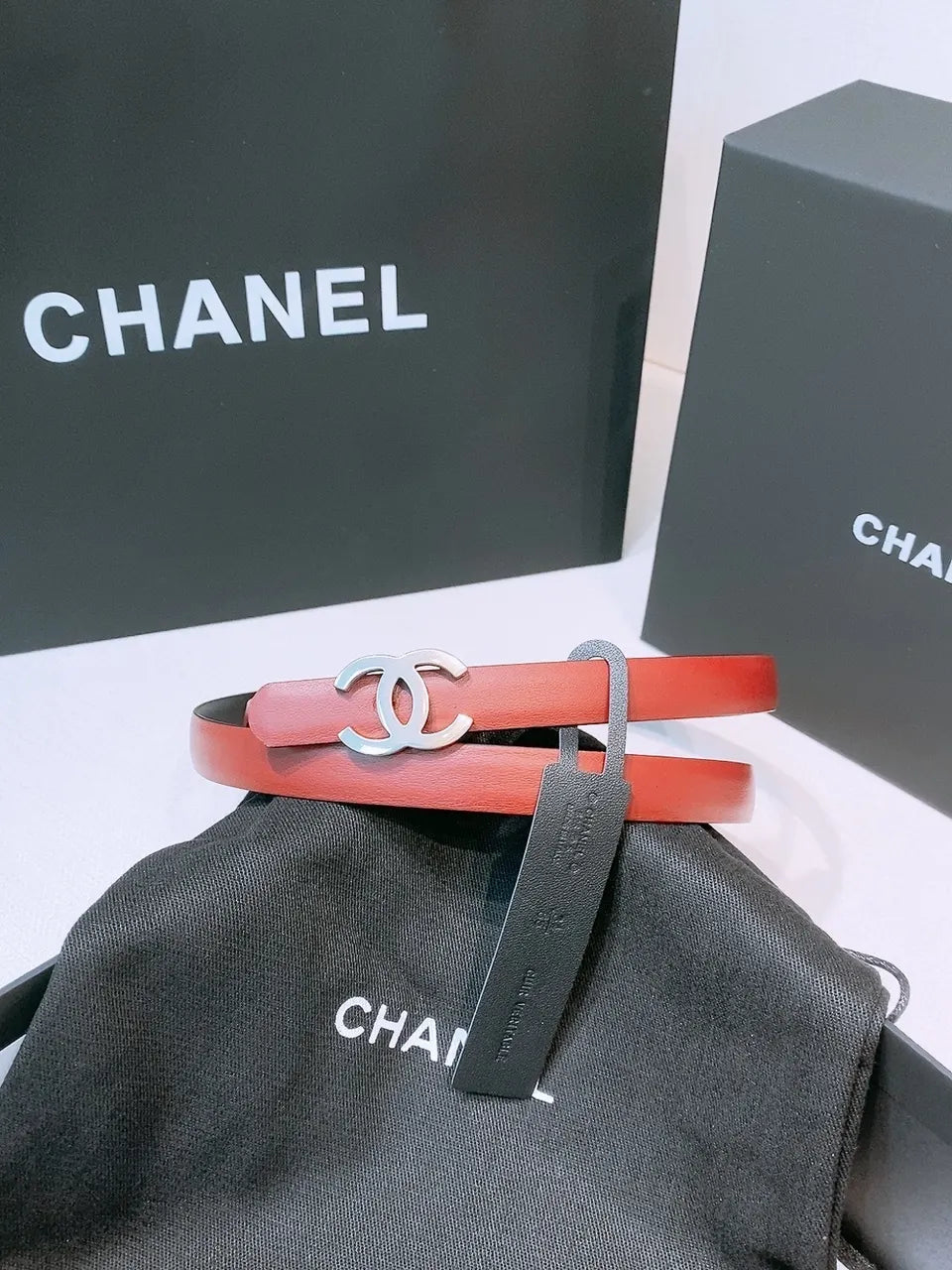 Chanel Coral Skinny Belt - Hình 2
