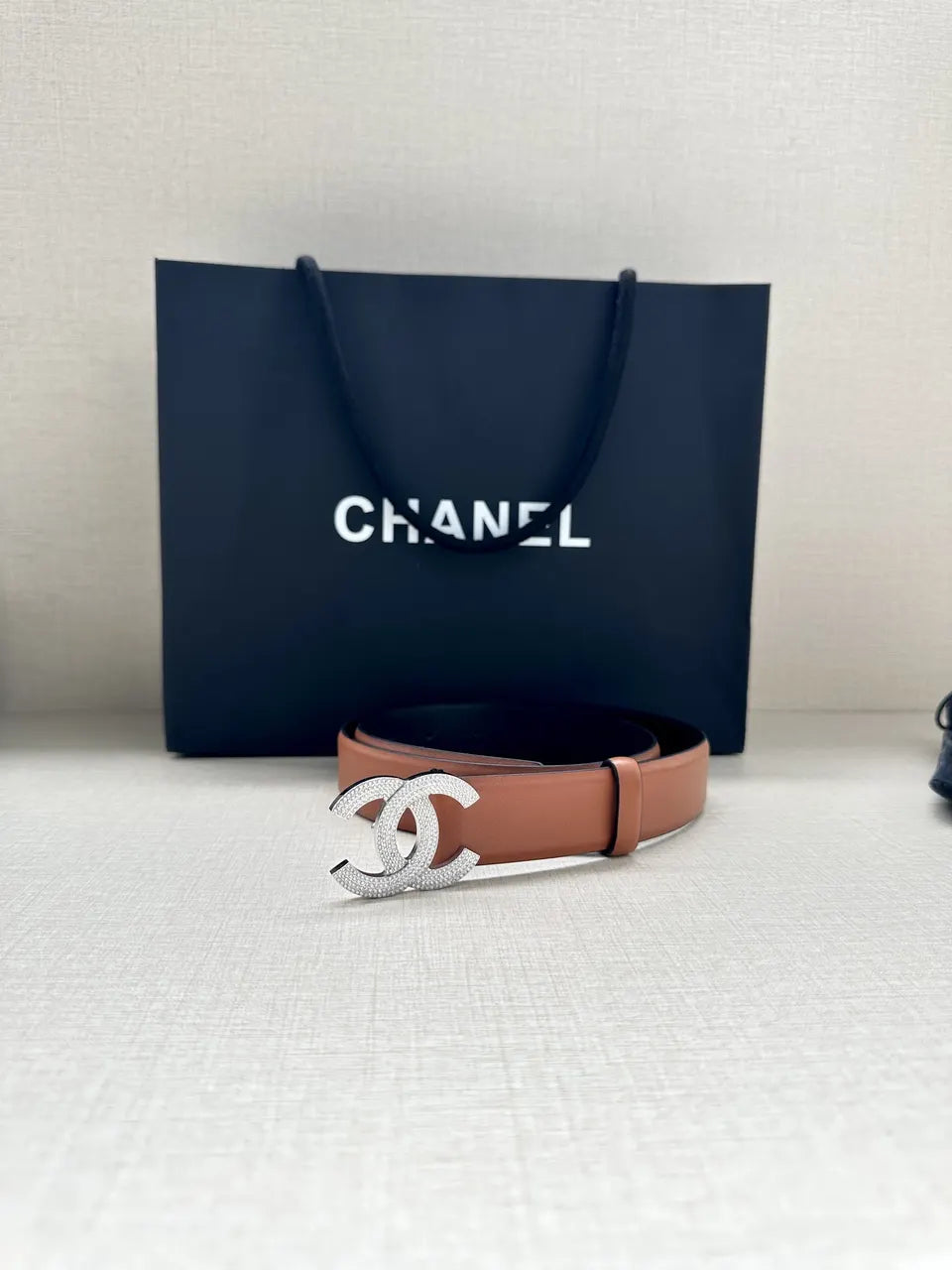 Chanel Caramel Leather Belt - Hình 8