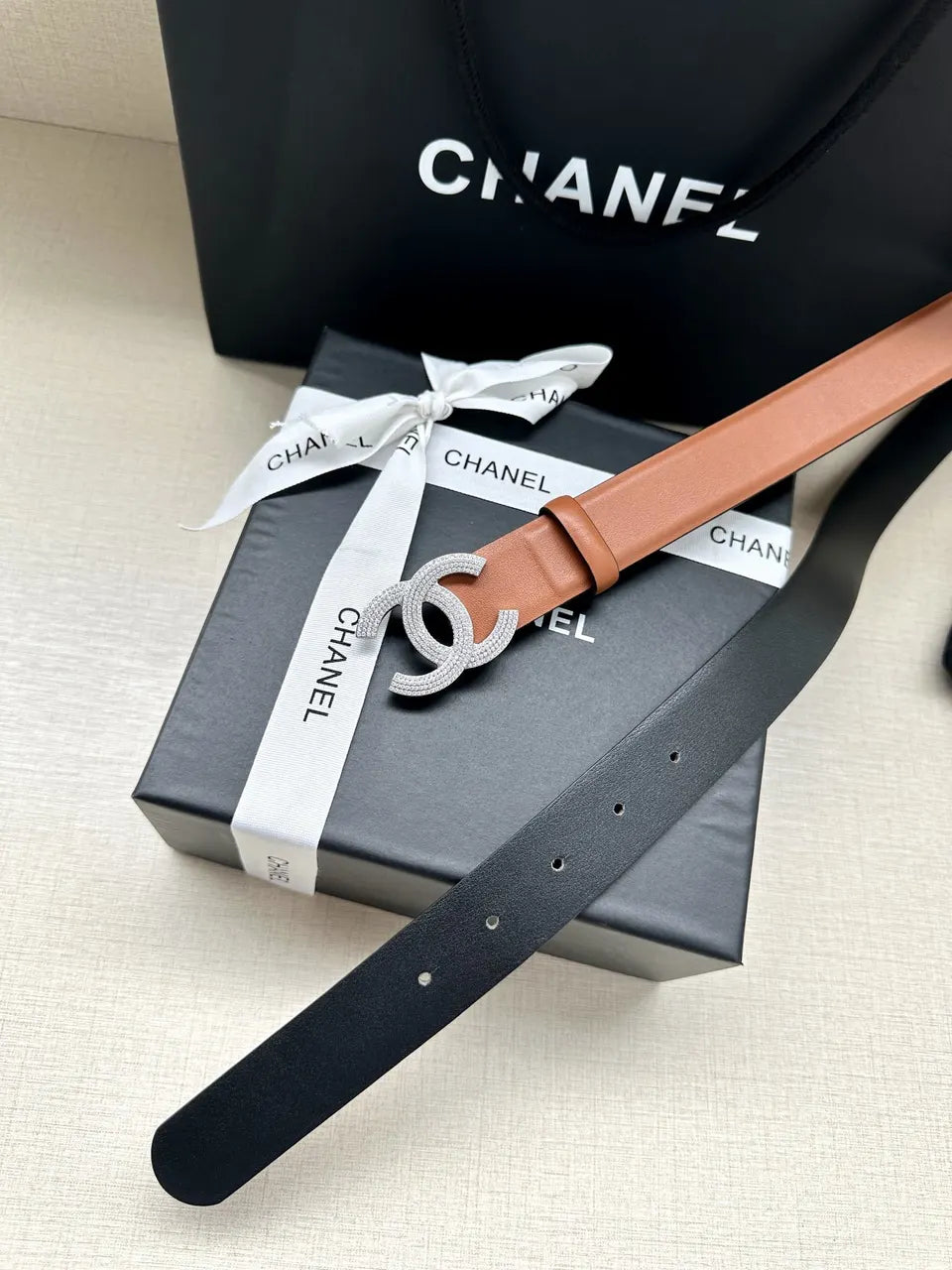 Chanel Caramel Leather Belt - Hình 9