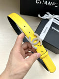 rhinestone Chanel Yellow Leather Belt