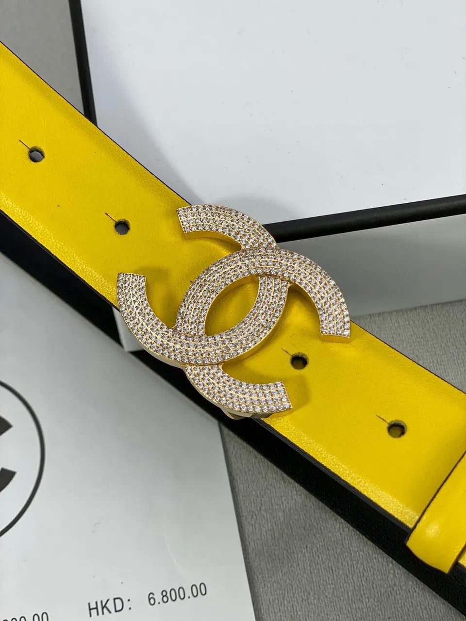 Chanel Yellow Leather Belt - Hình 7