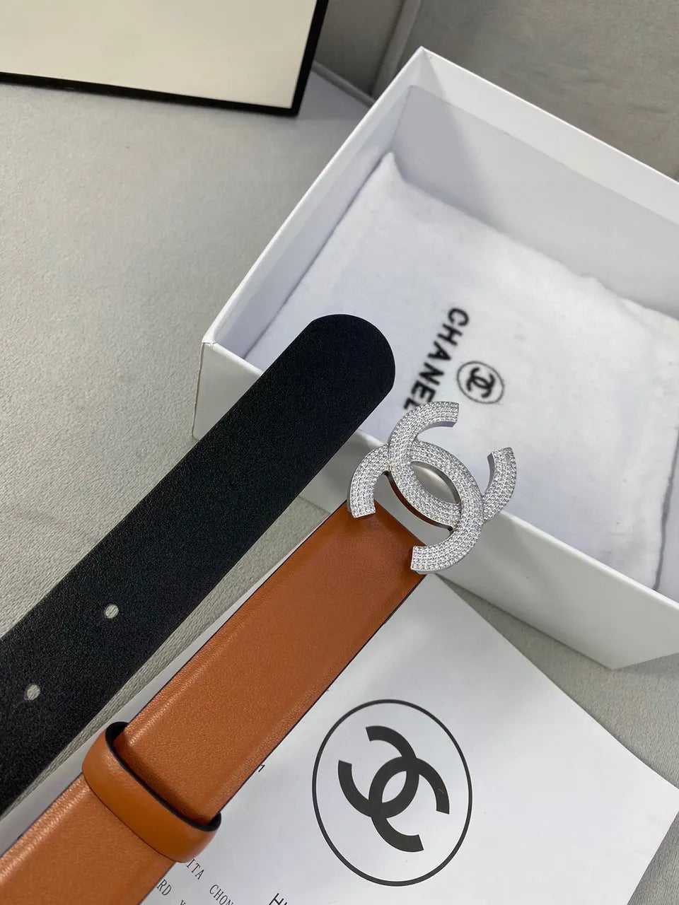 Chanel Caramel Leather Belt - Hình 5