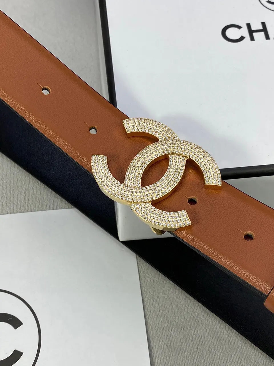 Chanel Caramel Leather Belt - Hình 6