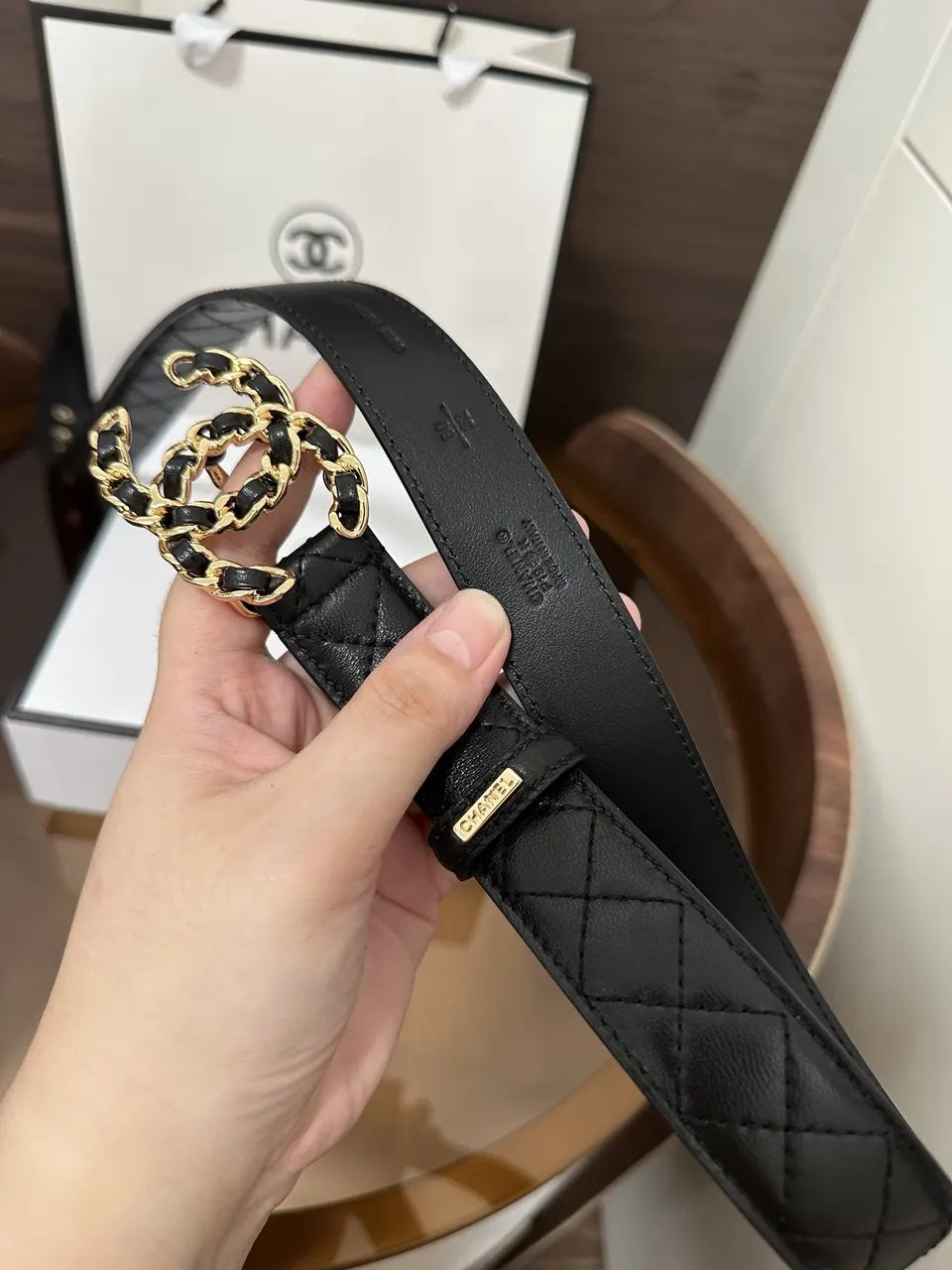 Chanel Quilted Leather Belt - Hình 6