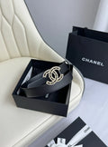 black Chanel Rhinestone CC Belt