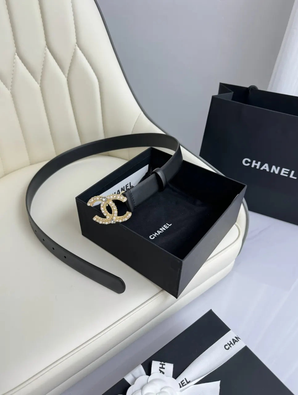 Chanel Rhinestone CC Belt - Hình 2