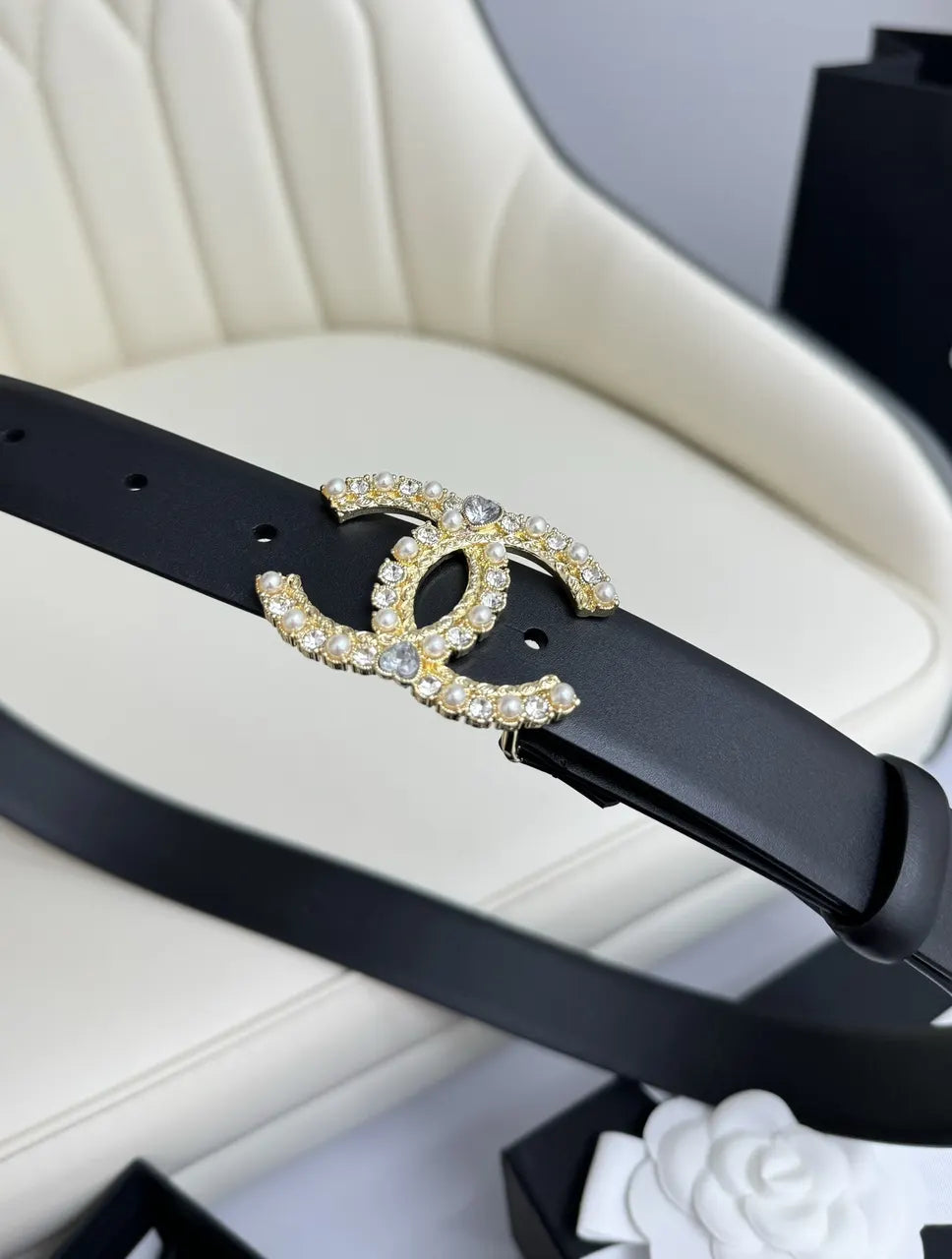 Chanel Rhinestone CC Belt - Hình 5