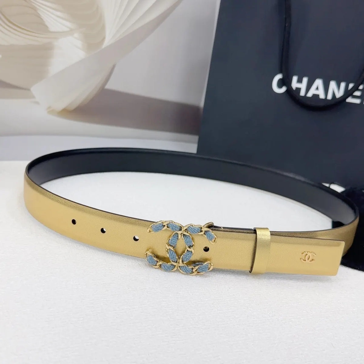 Chanel Gold Leather Belt