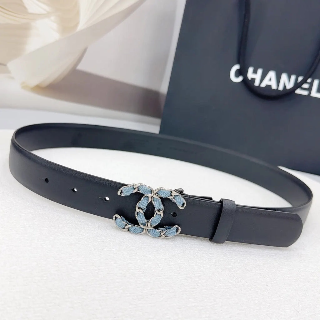 Chanel Denim CC Leather Belt