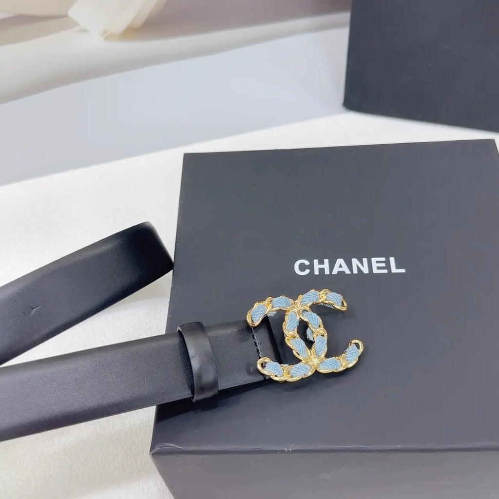Chanel Denim CC Black Belt - Hình 7