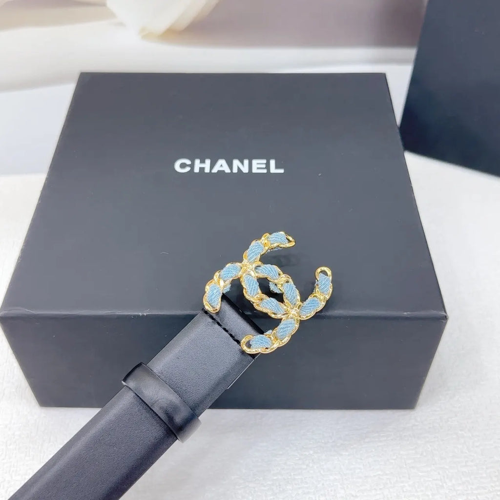 Chanel Denim CC Black Belt - Hình 9