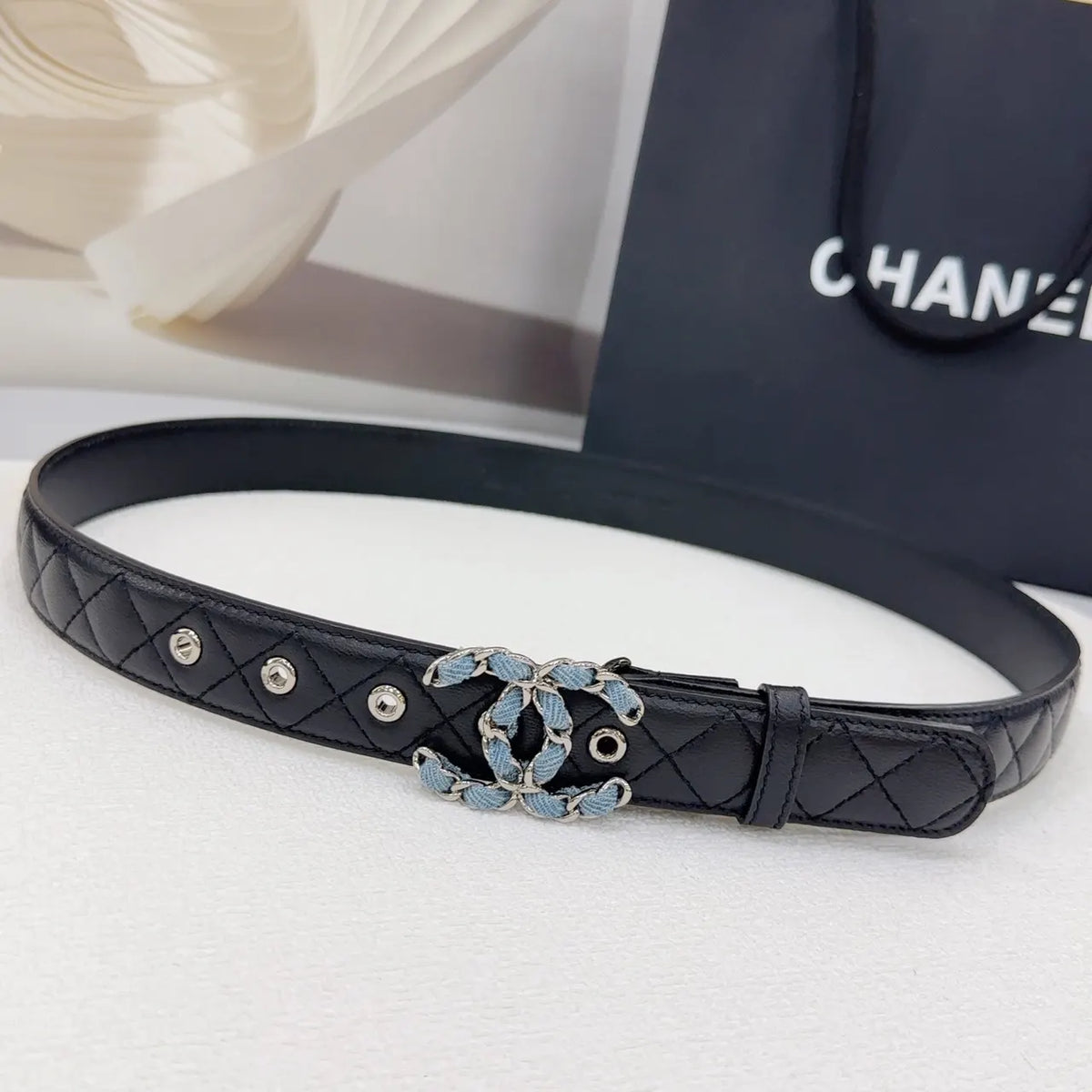 Chanel Black Quilted Belt