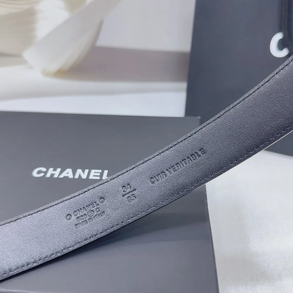 Chanel Black Quilted Belt - Hình 8