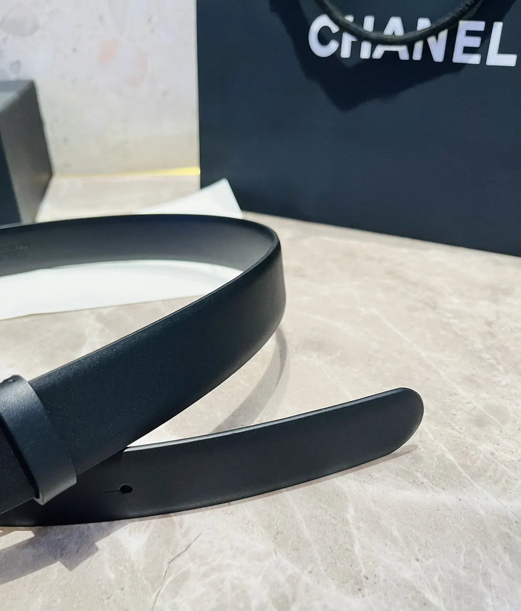 Chanel Black Leather Belt - Hình 6