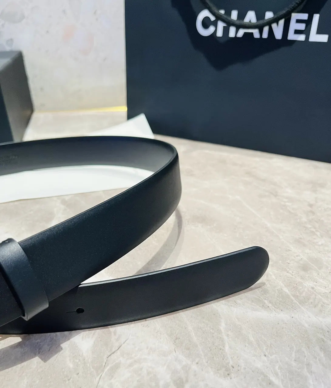Chanel Black Leather Belt - Hình 6