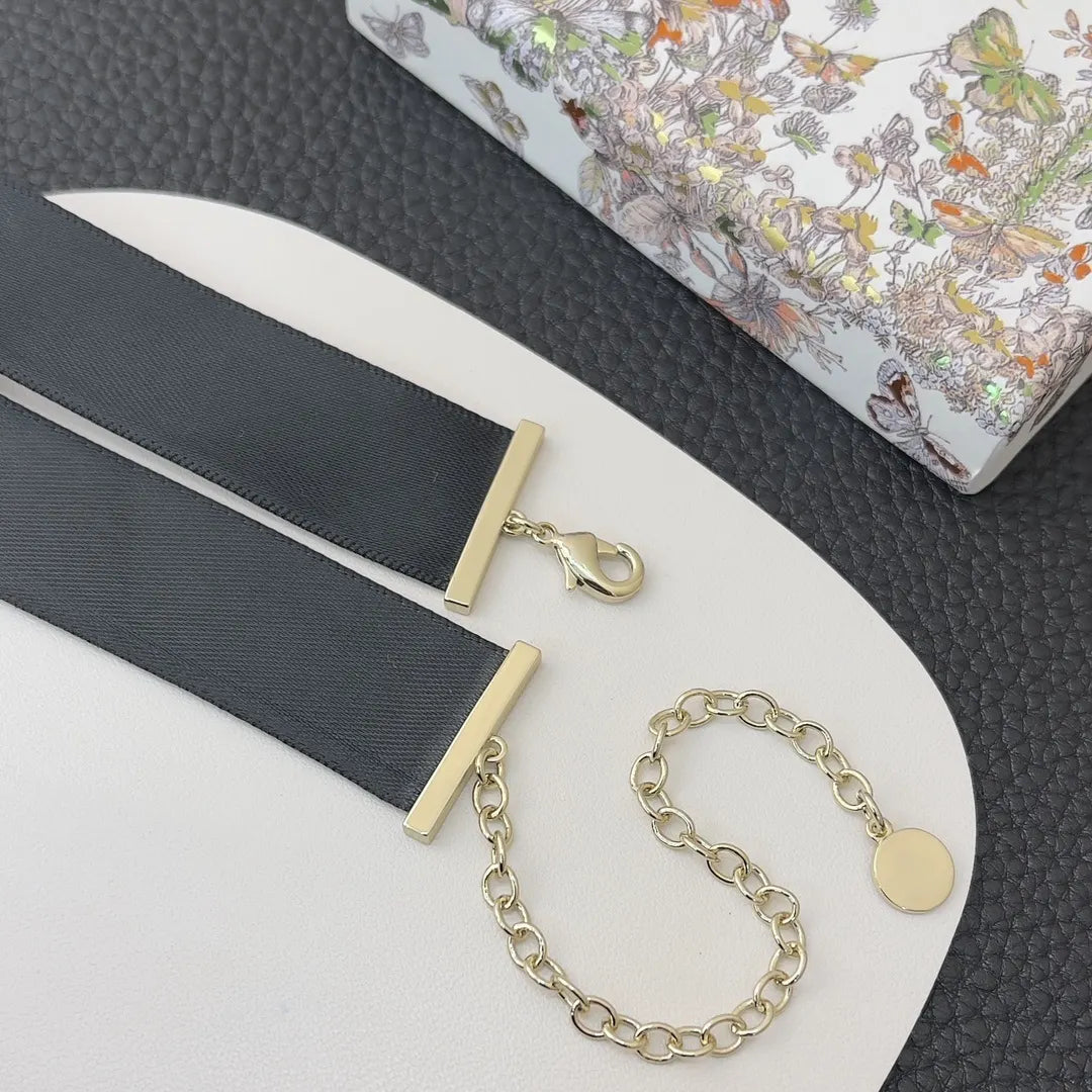 Dior Black Ribbon Heart Choker - Hình 6