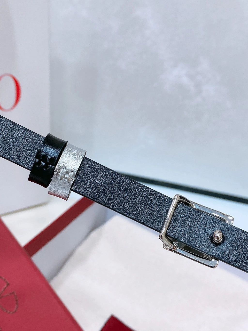 Valentino Silver Rockstud Belt - Hình 5