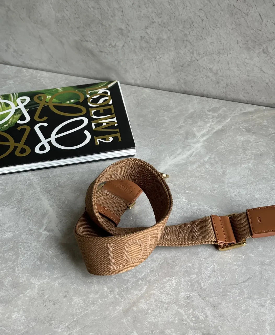 Loewe Brown Woven Bag Strap - Hình 6
