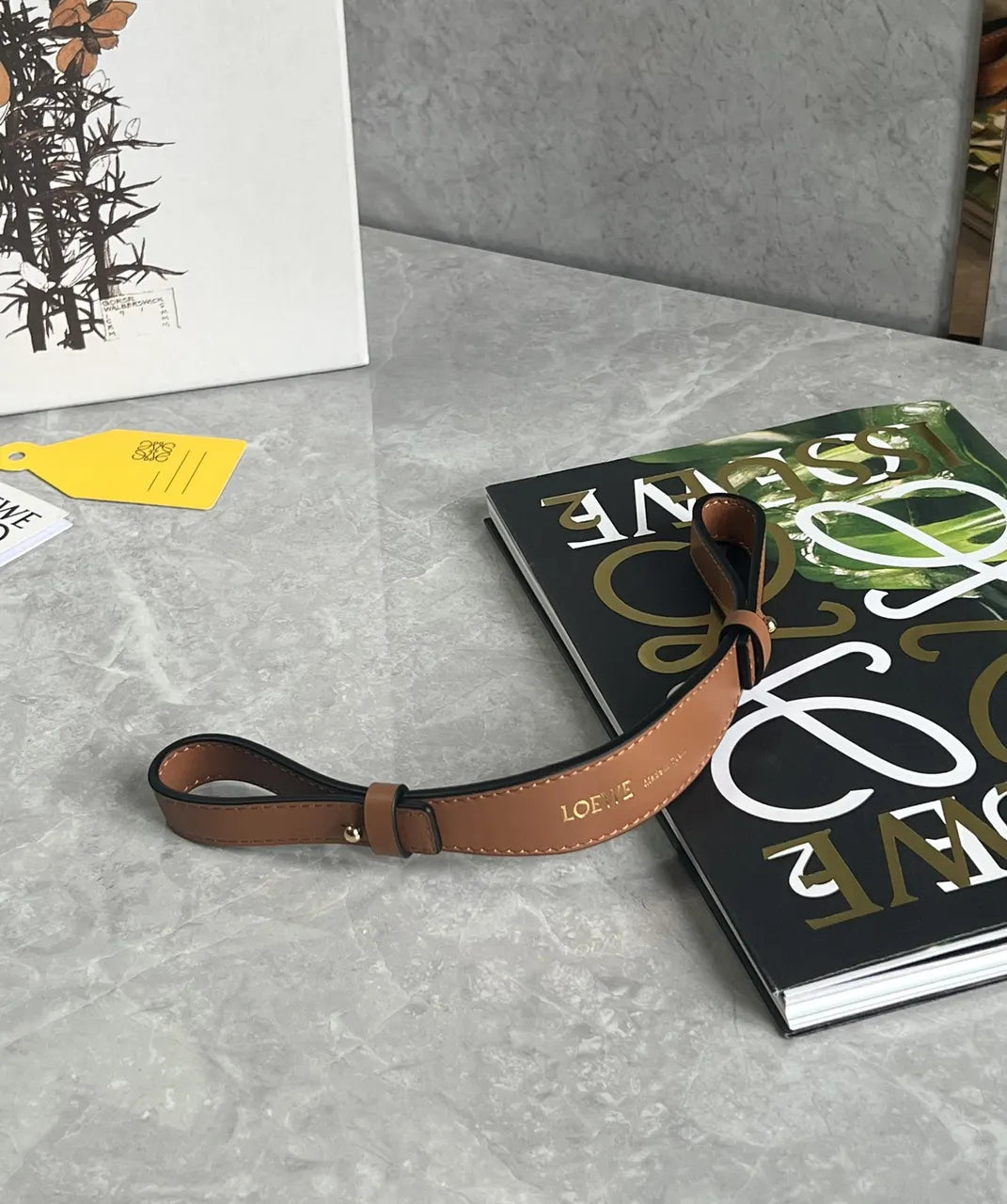 Loewe Brown Leather Bag Handle - Hình 5