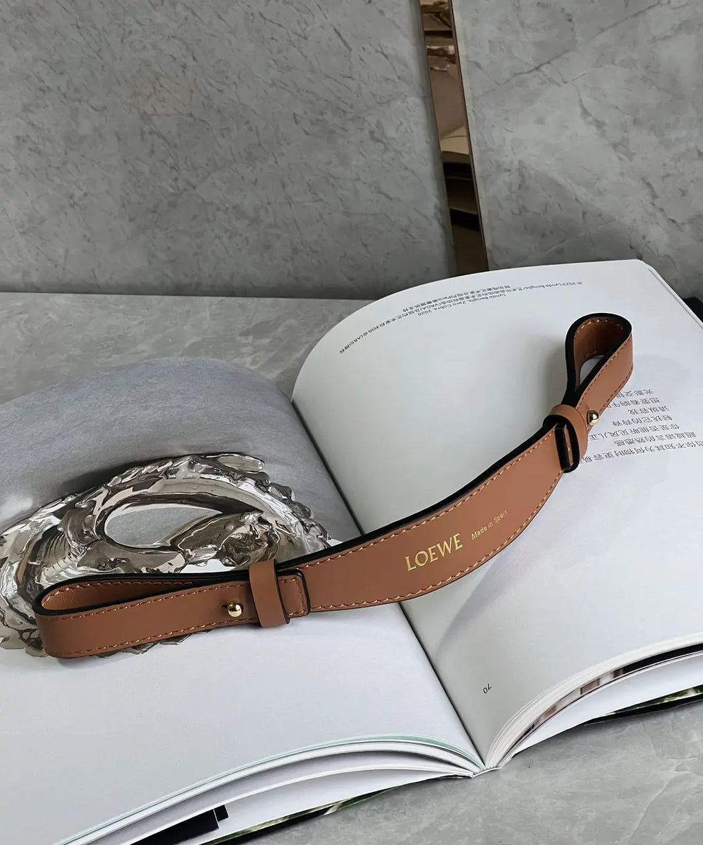 Loewe Brown Leather Bag Handle - Hình 3