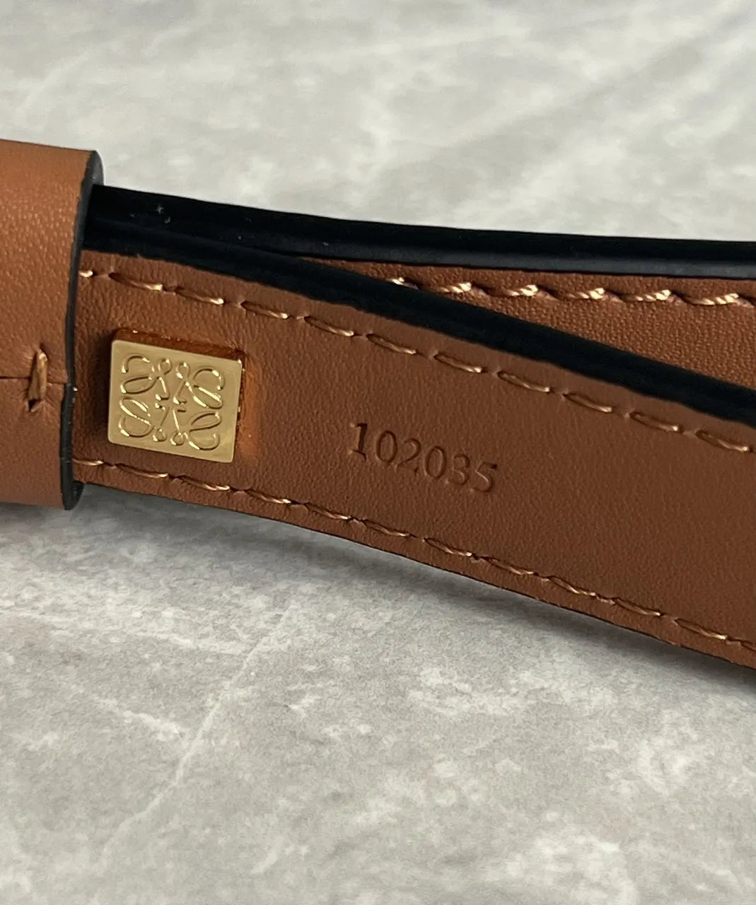 Loewe Brown Leather Bag Handle - Hình 4
