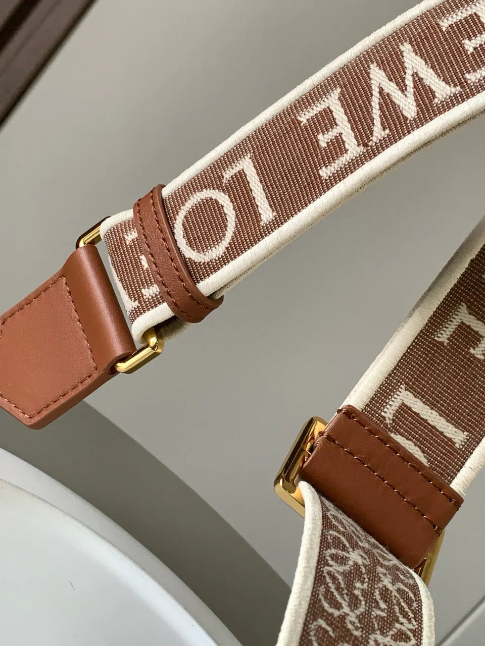 woven Loewe Brown Logo Strap - Hình 2