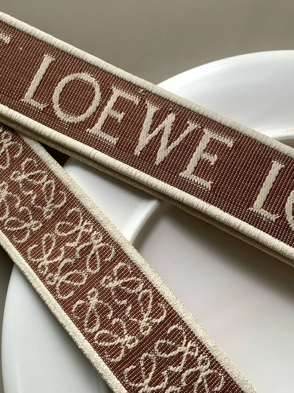 woven Loewe Brown Logo Strap - Hình 6