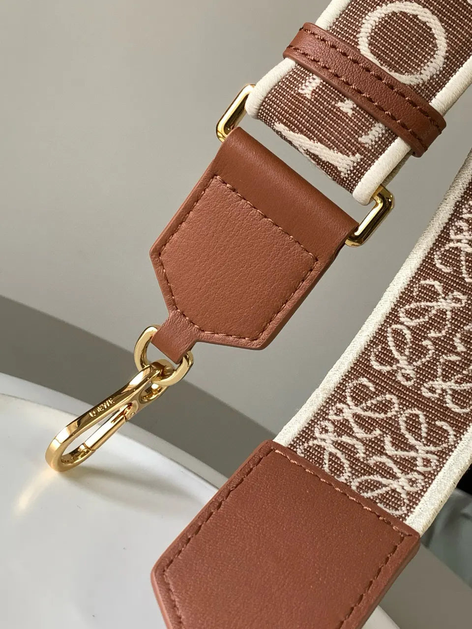 woven Loewe Brown Logo Strap - Hình 3