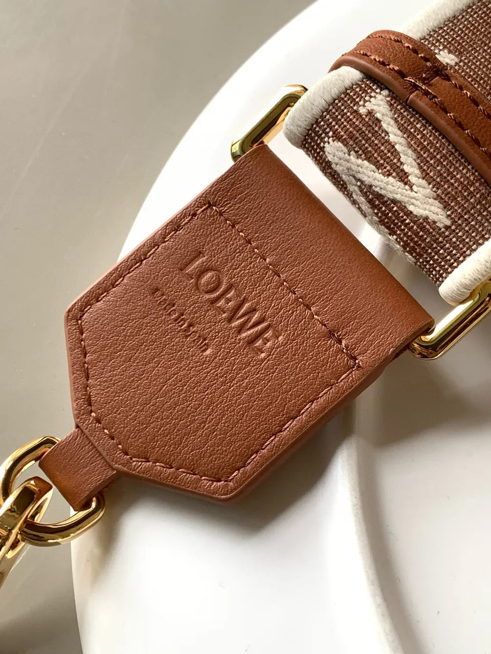 woven Loewe Brown Logo Strap - Hình 7