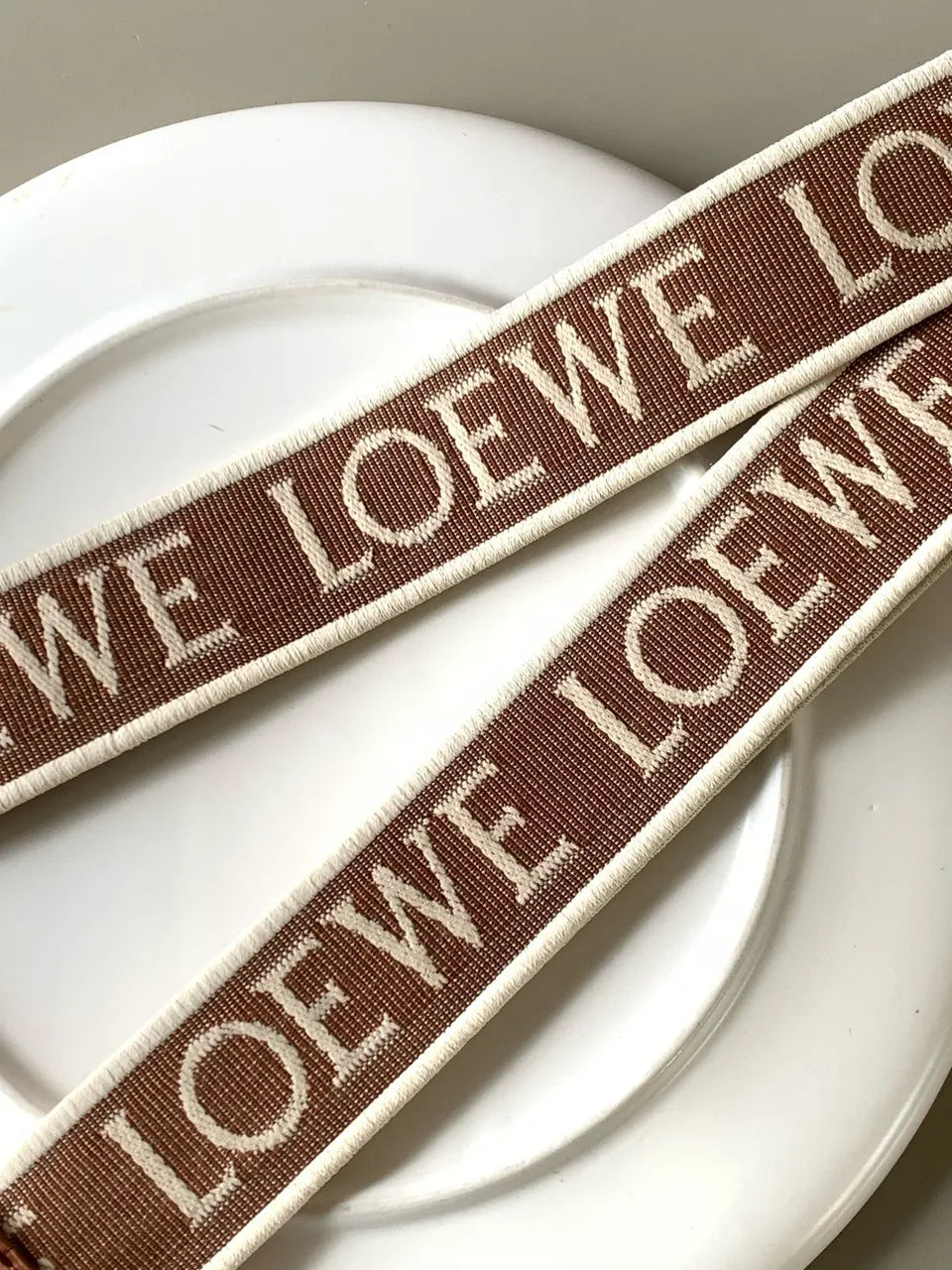 woven Loewe Brown Logo Strap - Hình 4