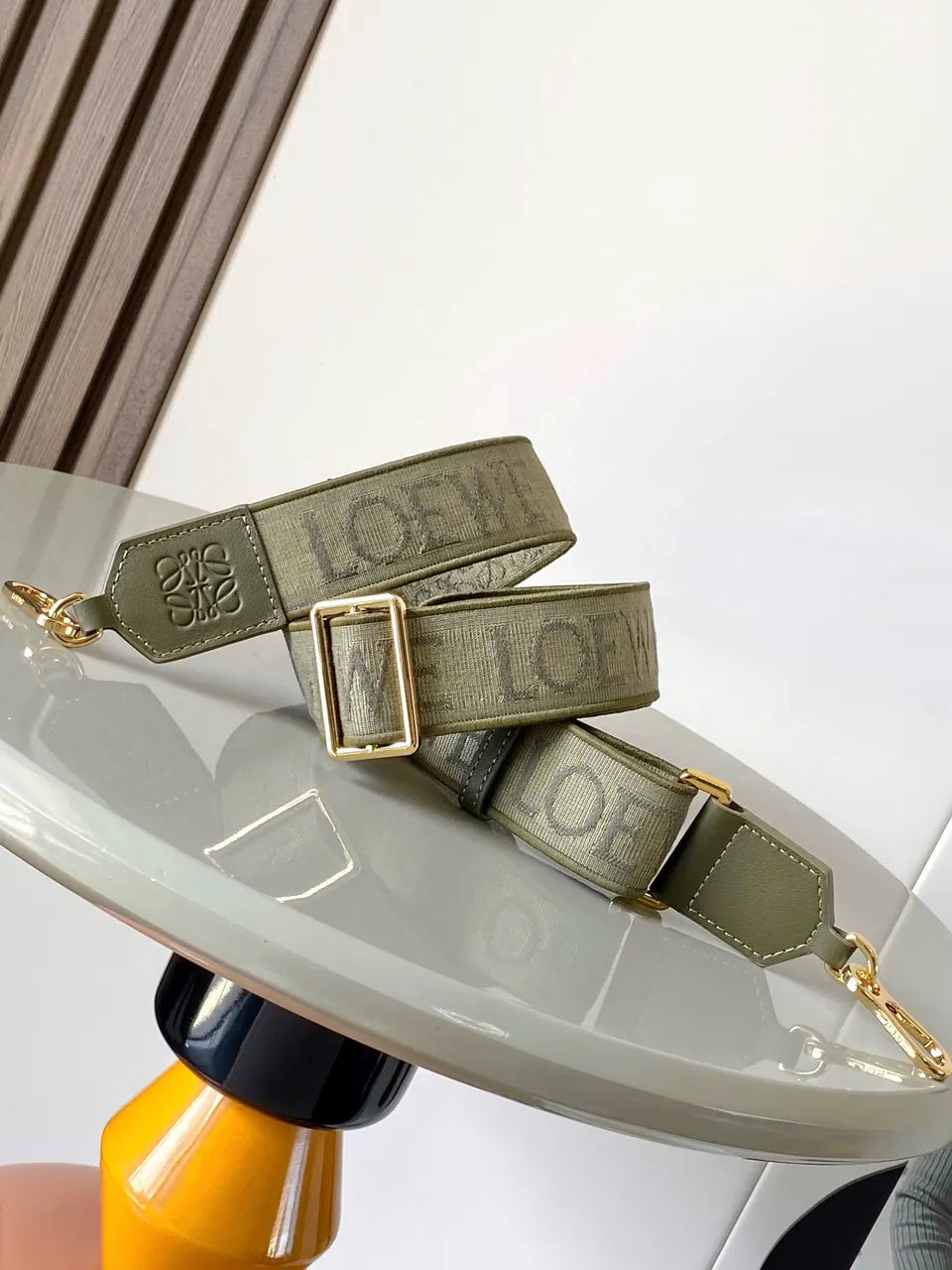 Loewe Olive Green Logo Strap