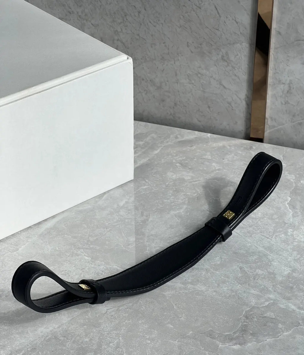 Loewe Black Leather Bag Strap - Hình 3