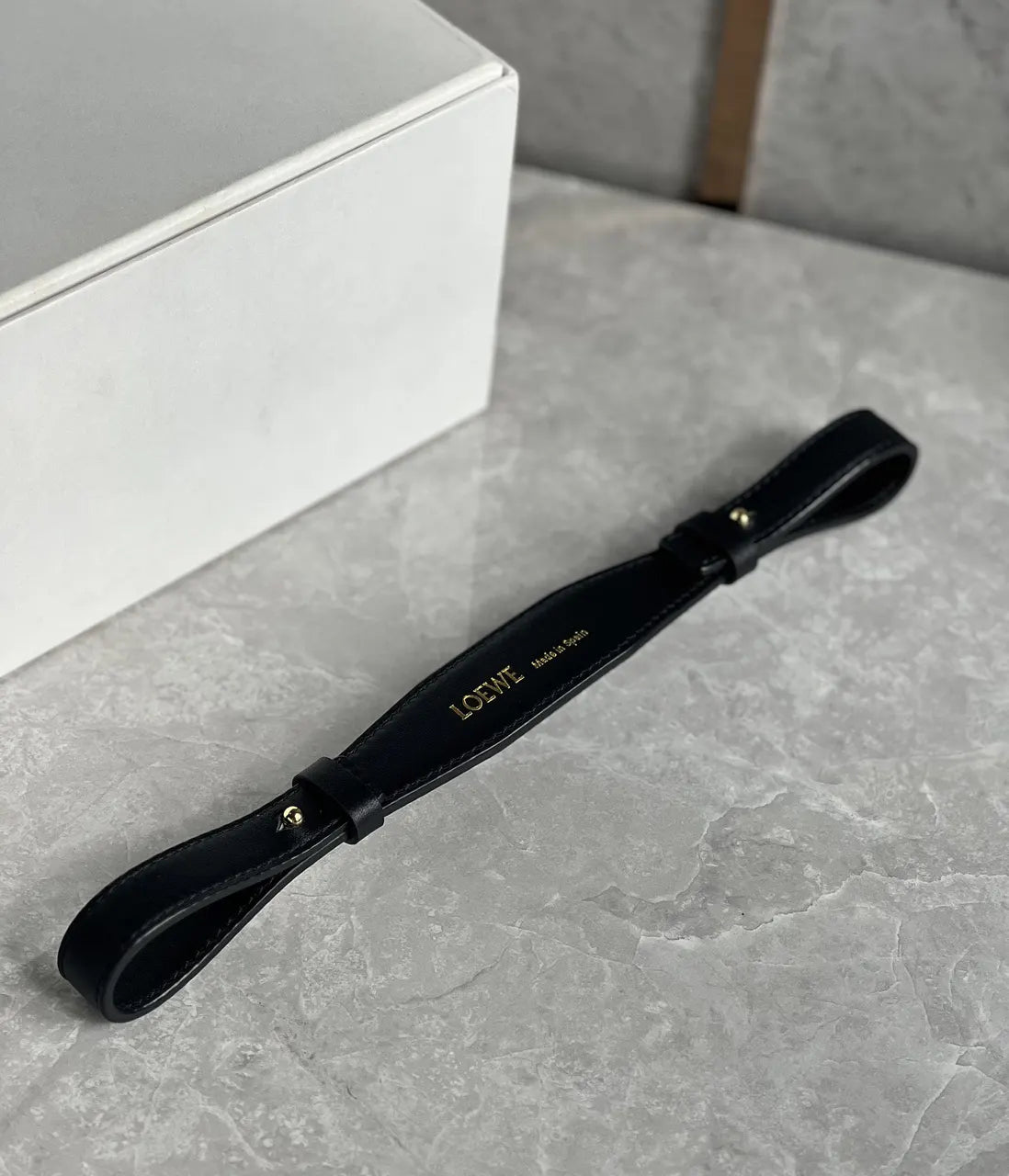 Loewe Black Leather Bag Strap - Hình 2