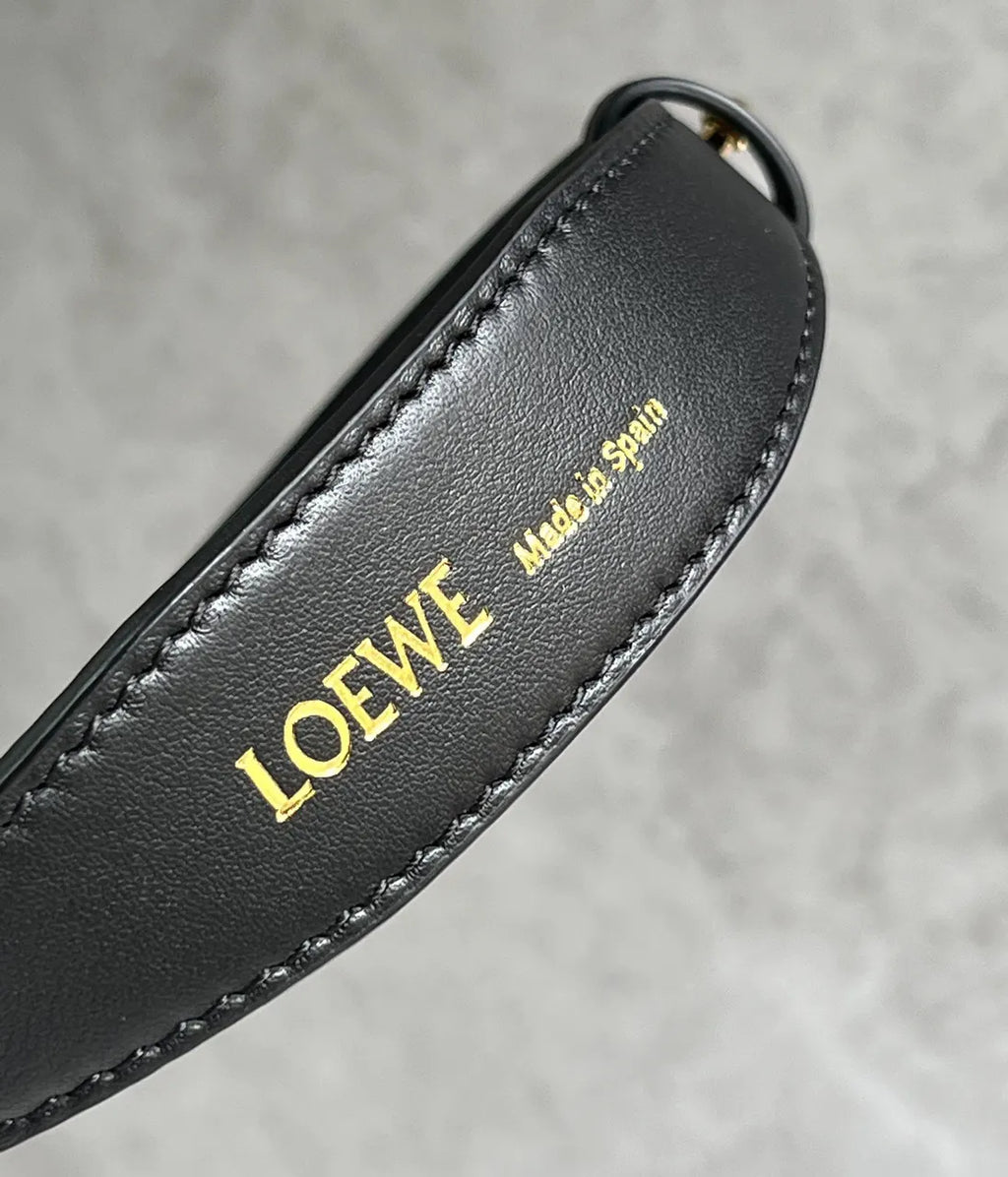 Loewe Black Leather Bag Strap