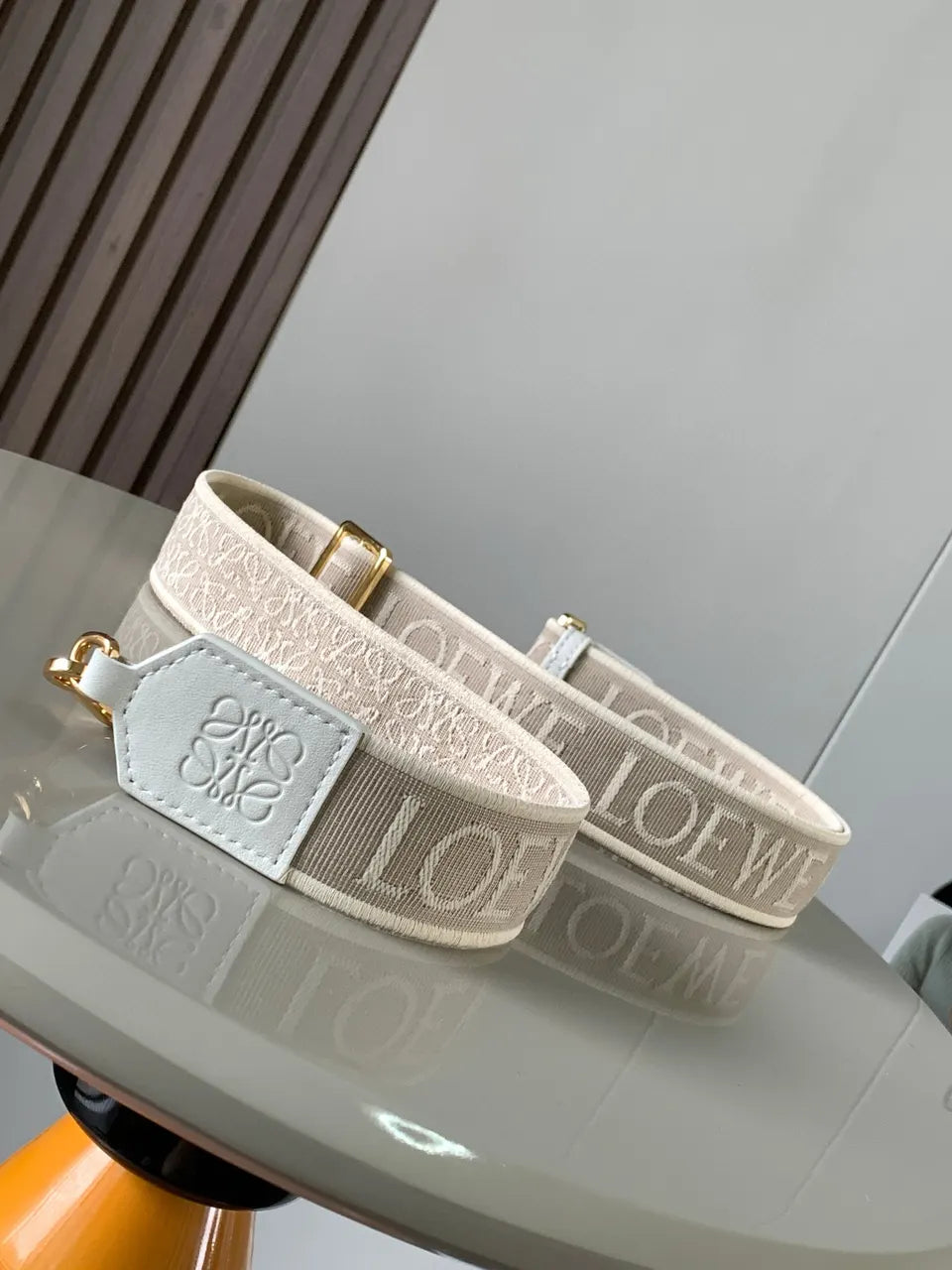Loewe Beige Woven Strap