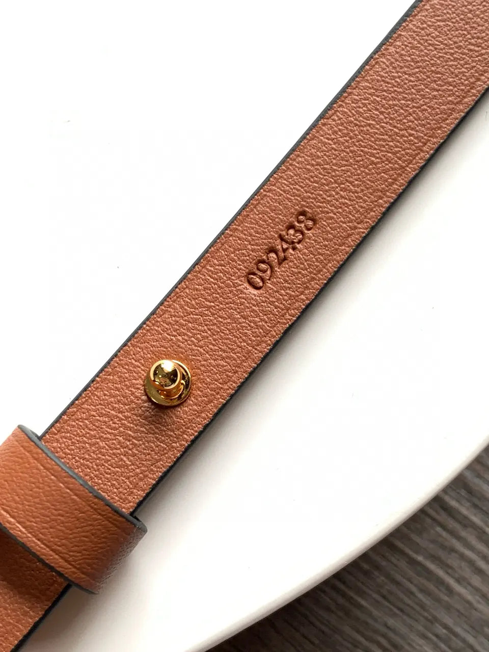Loewe Braided Tan Leather Bag Strap - Hình 2
