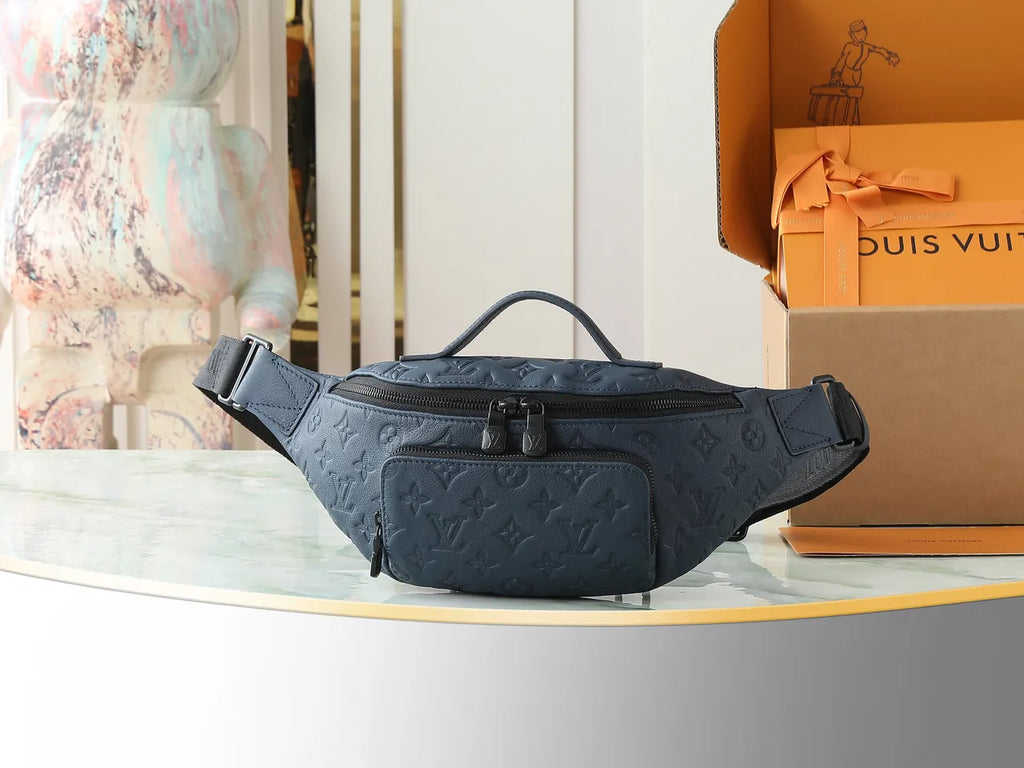 LV Blue Embossed Belt Bag