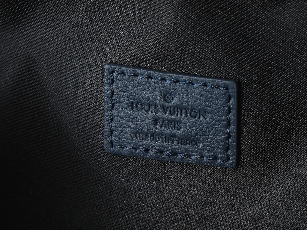 LV Blue Embossed Belt Bag - Hình 11