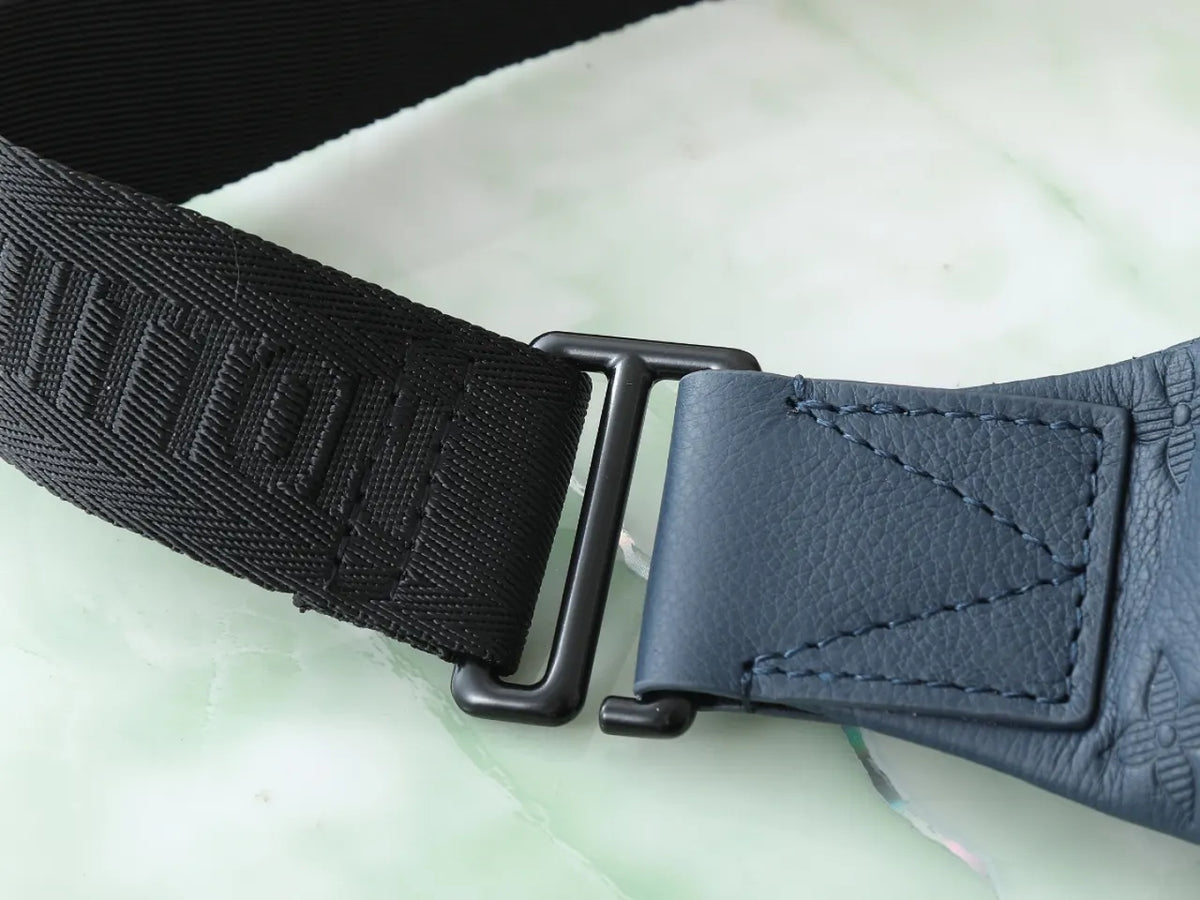 LV Blue Embossed Belt Bag - Hình 3