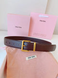 Miu Miu Burgundy Leather Belt