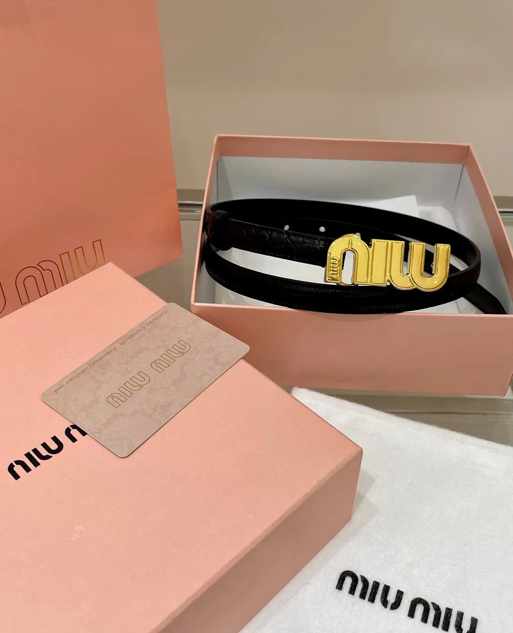 Miu Miu Black Croc Belt - Hình 7