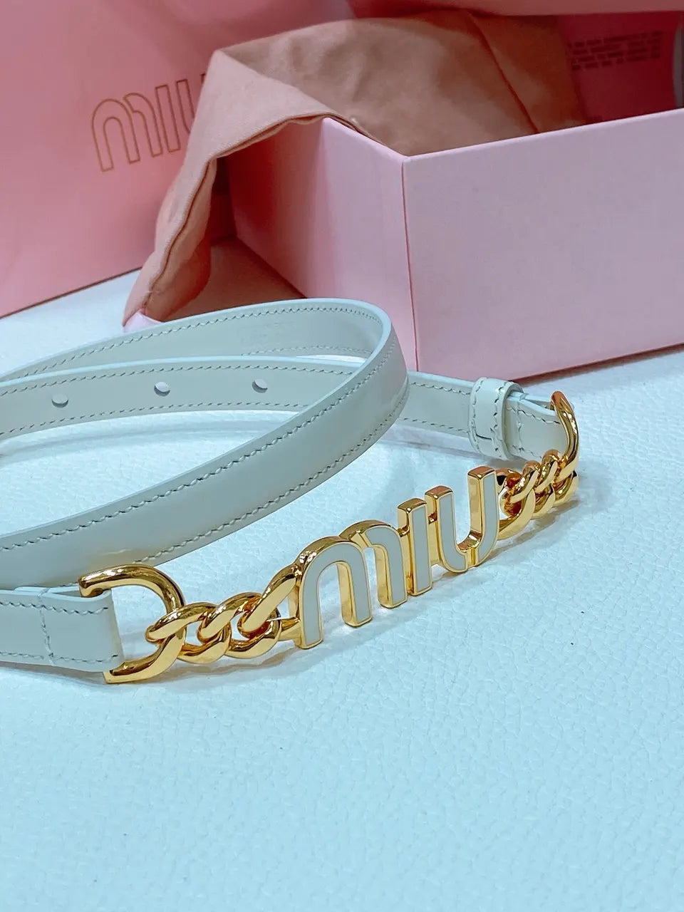 Miu Miu Ice Blue Belt - Hình 4