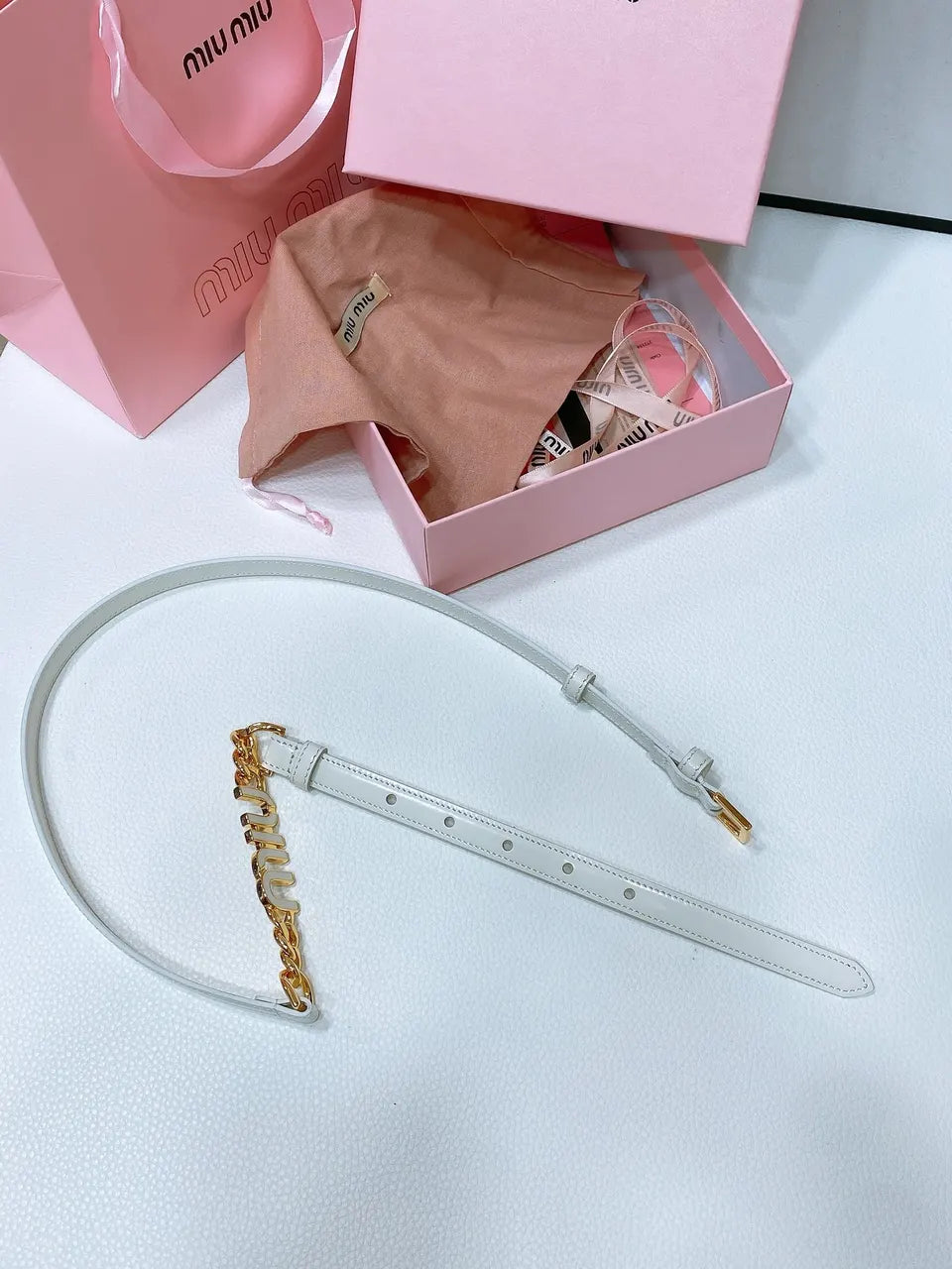 Miu Miu Ice Blue Belt - Hình 5