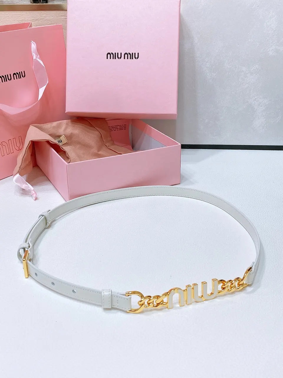 Miu Miu Ice Blue Belt - Hình 6