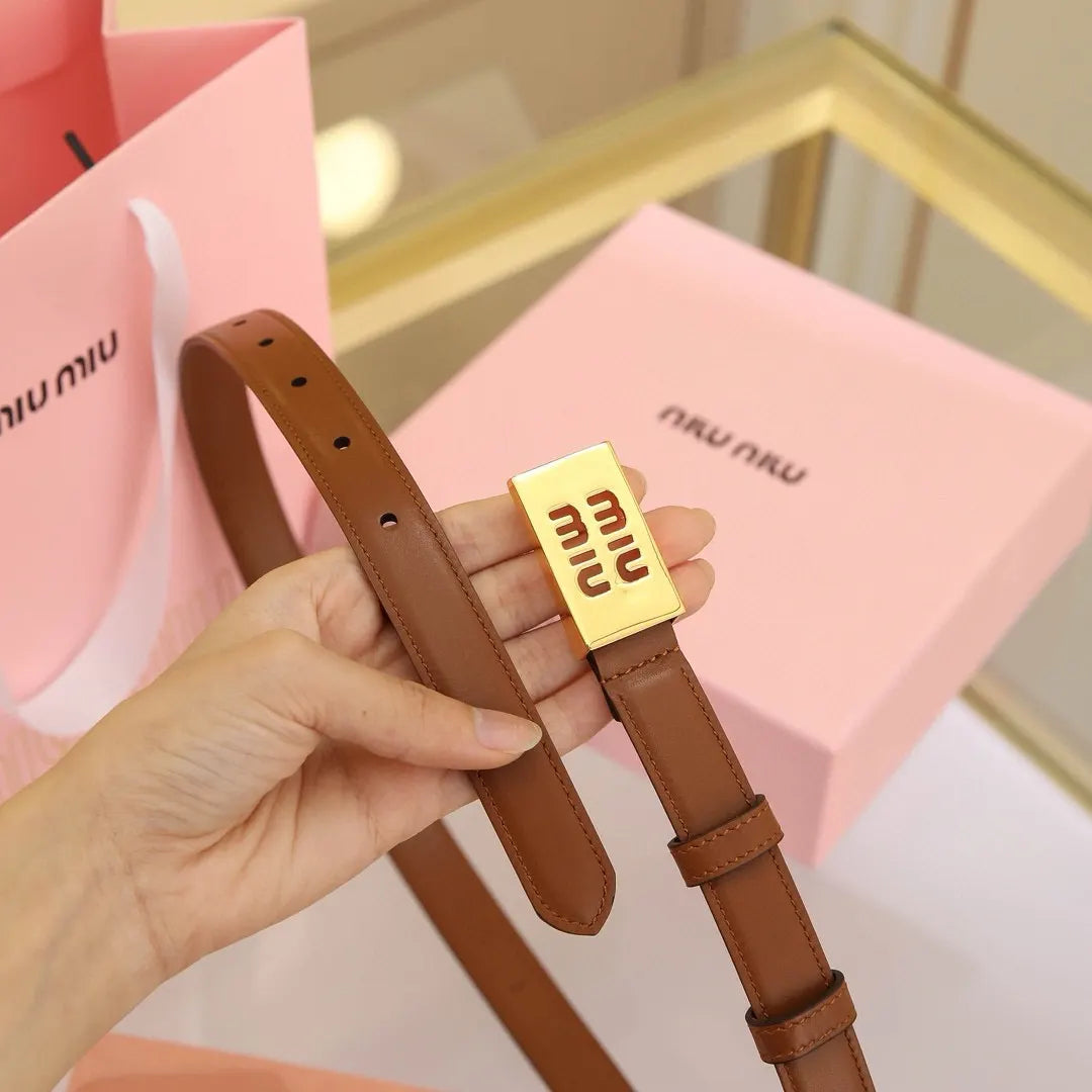 Miu Miu Tan Leather Belt