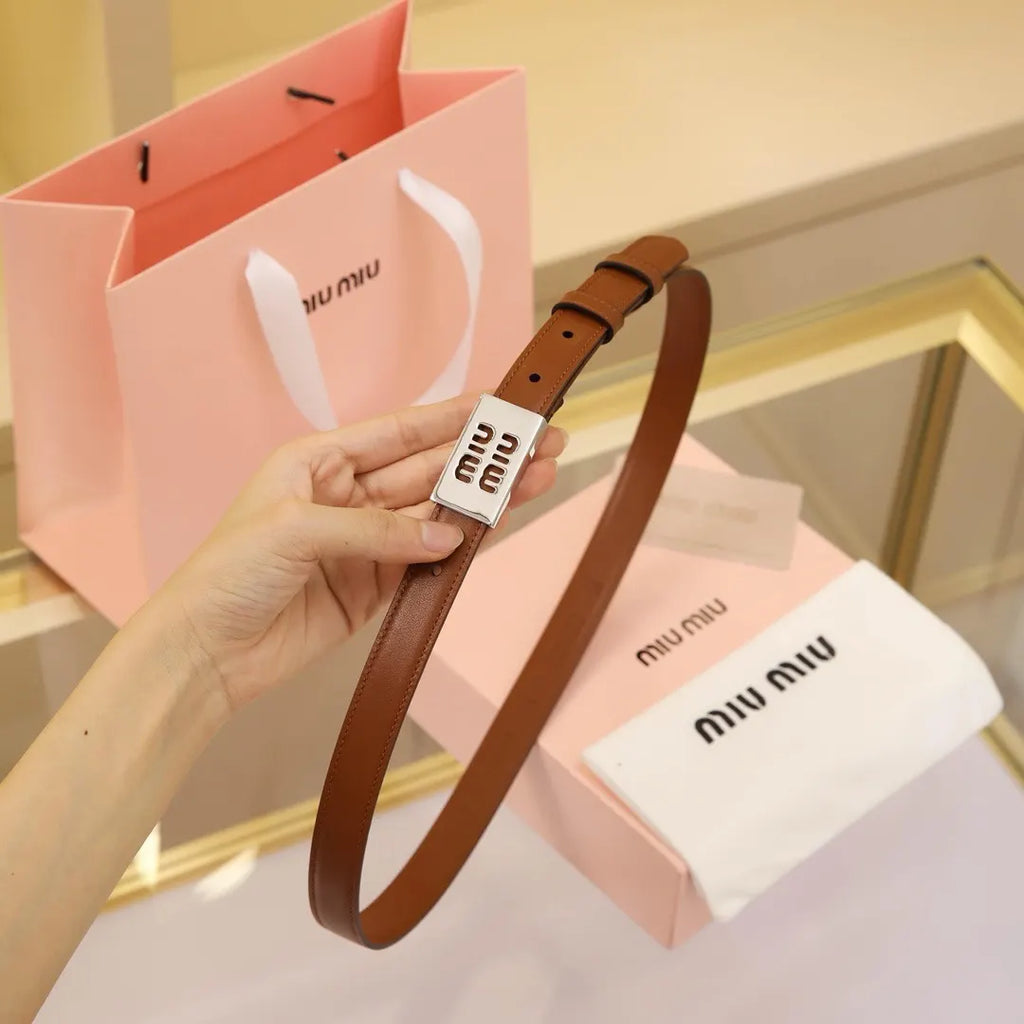 Miu Miu Caramel Leather Belt