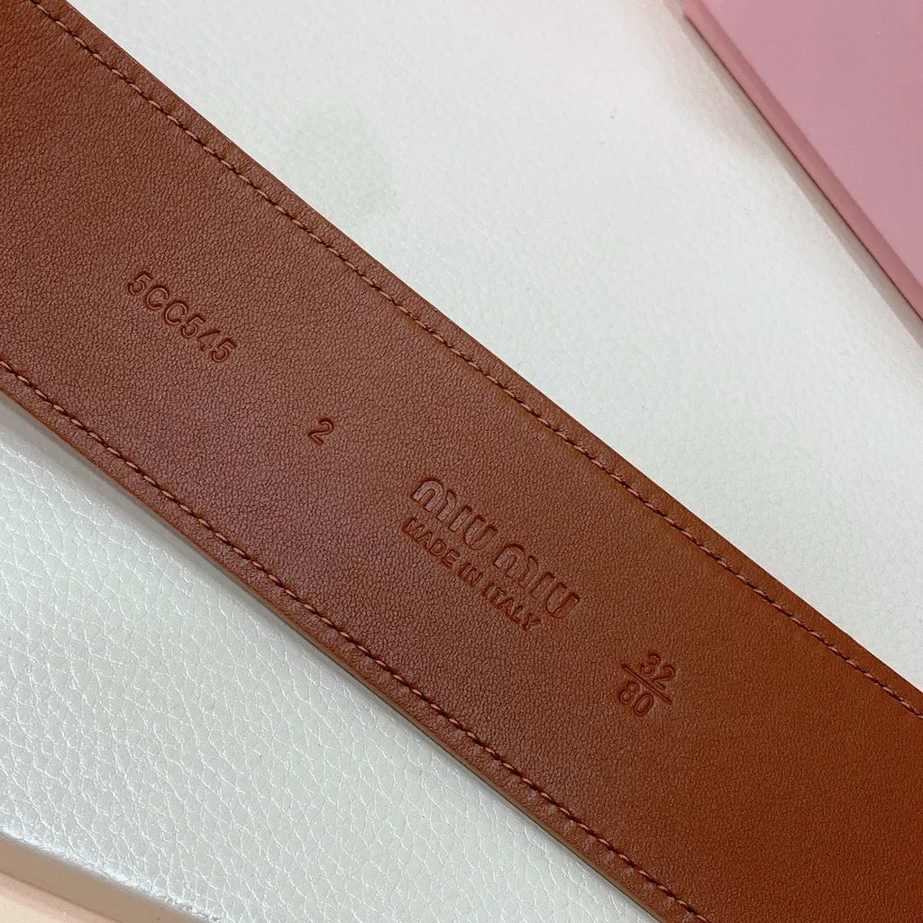 Miu Miu Tan Suede Belt - Hình 3