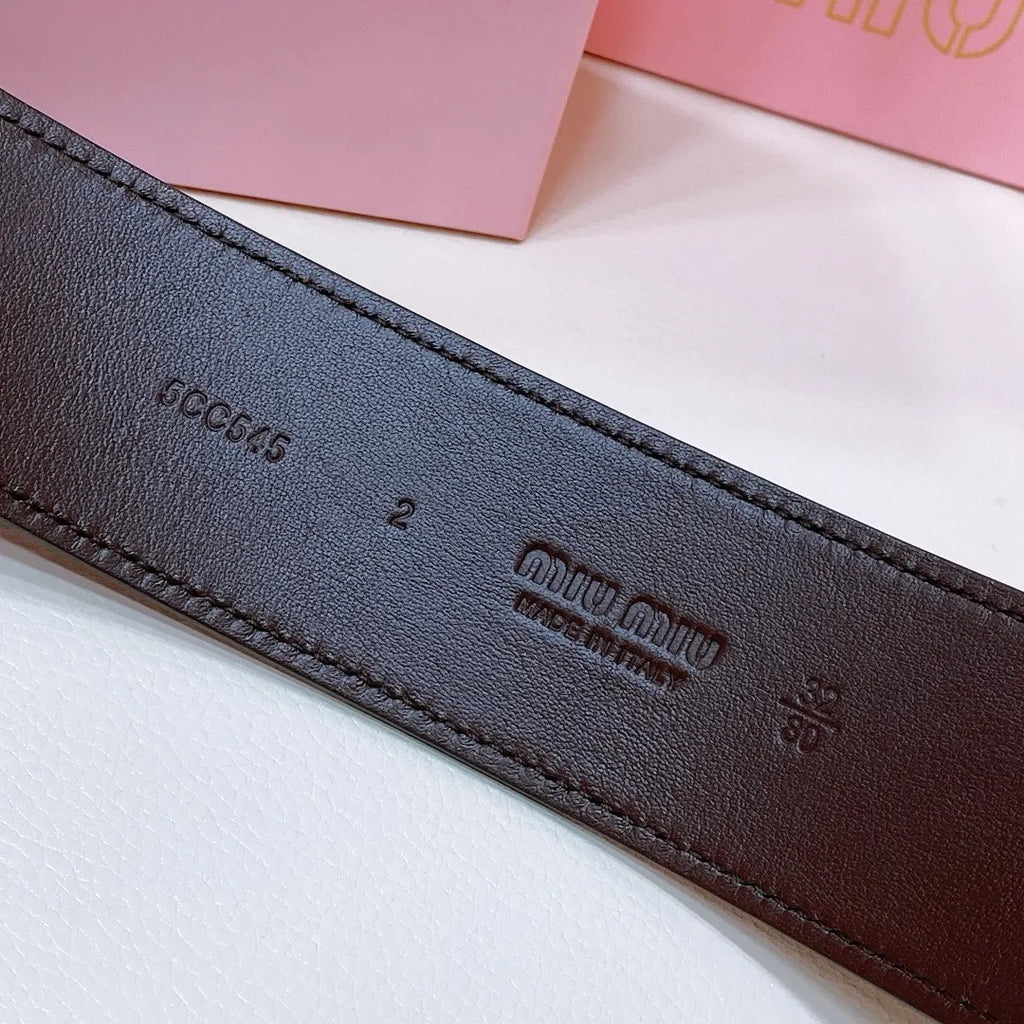 Miu Miu Brown Suede Belt - Hình 2