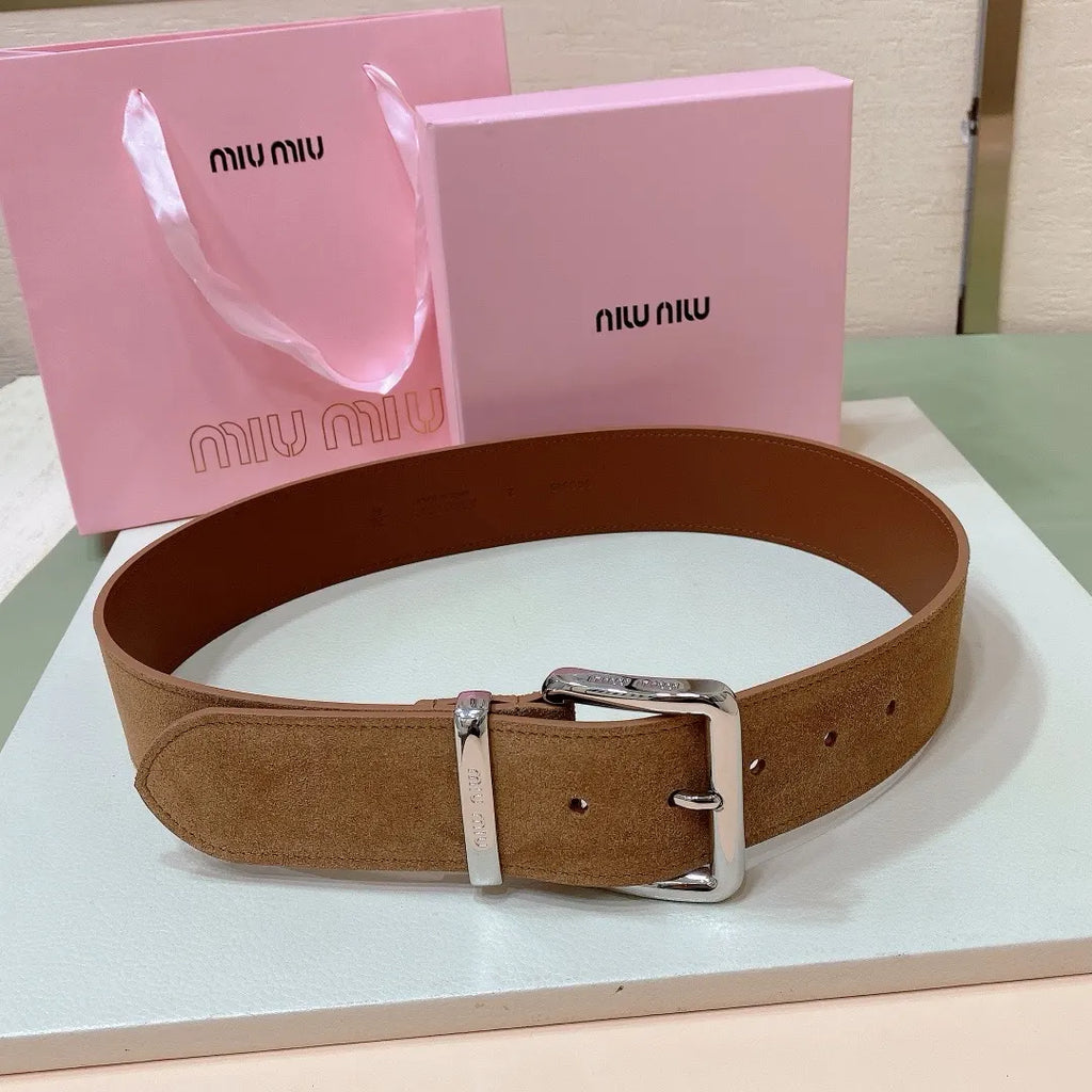 Miu Miu Tan Suede Belt